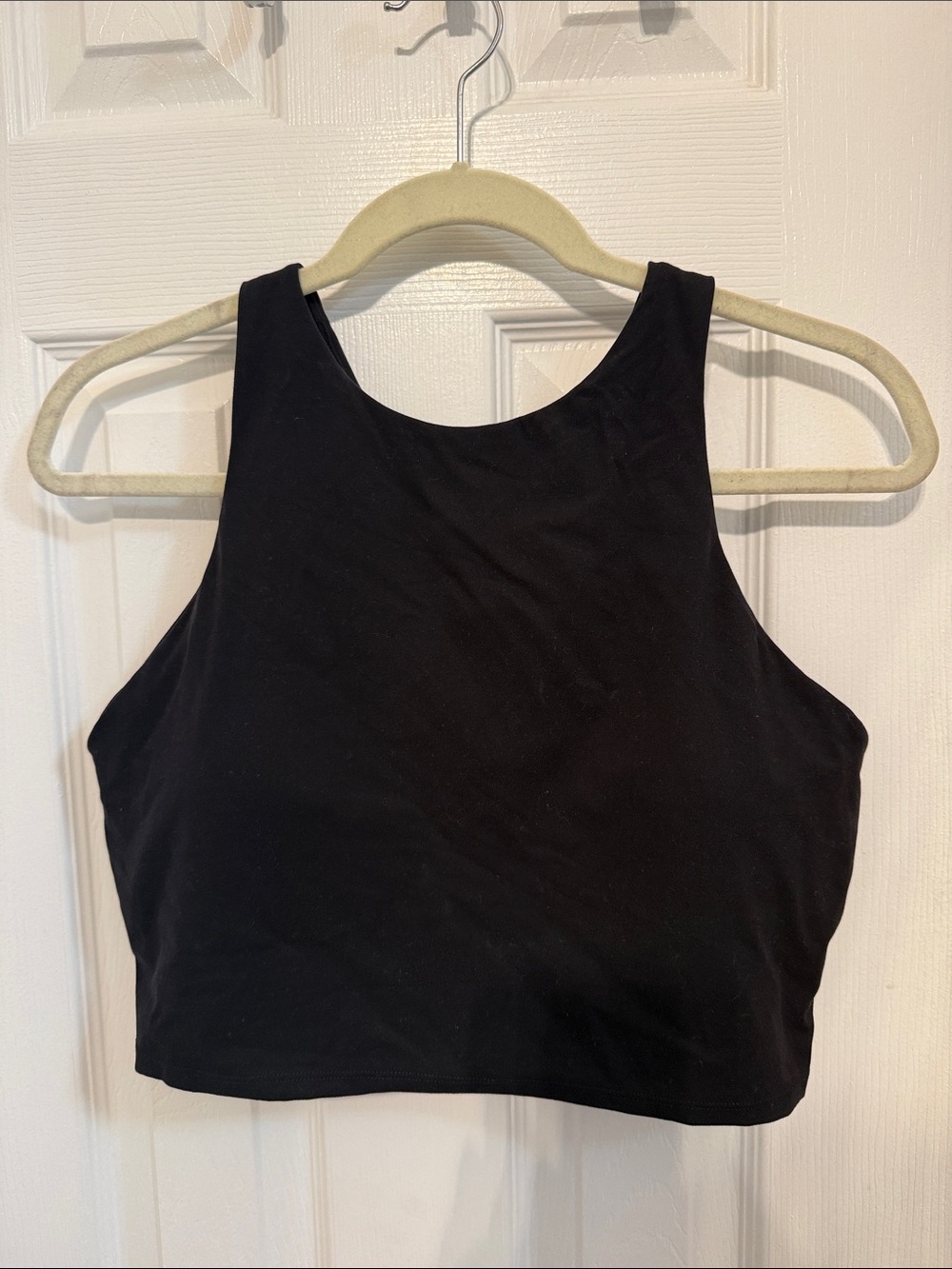 CRZ YOGA Black High-Neck Cropped Tank